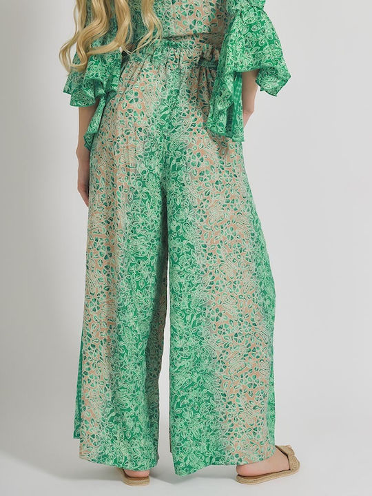 Ble Resort Collection Γυναικεία Παντελόνα Παραλίας σε Πράσινο χρώμα