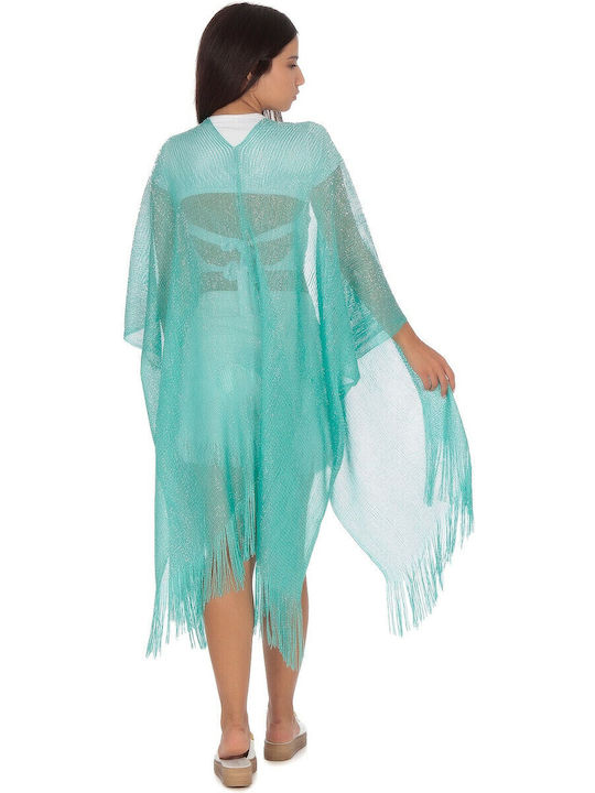 Silia D Women's Maxi Kimono Beachwear Turquoise