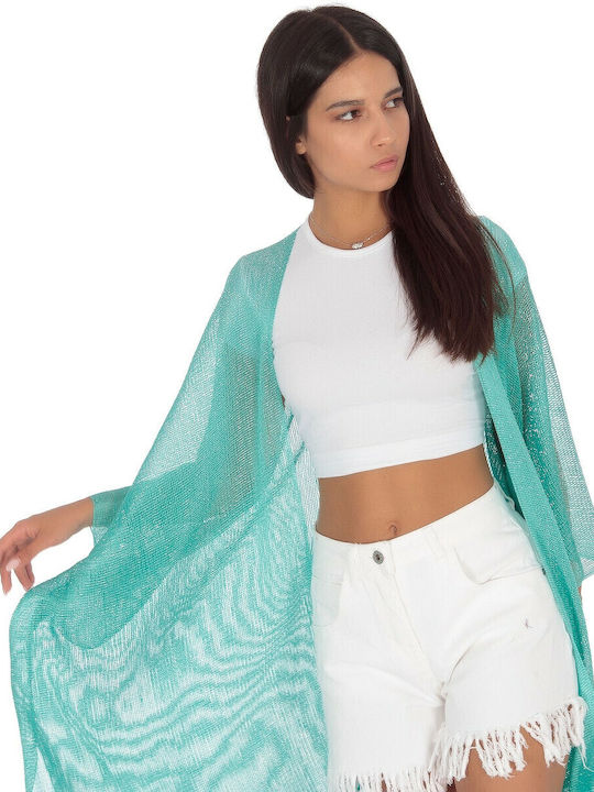 Silia D Women's Maxi Kimono Beachwear Turquoise