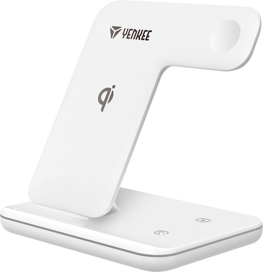 Yenkee Ασύρματος Φορτιστής (Qi Pad) 15W Λευκός (YAC 5301)