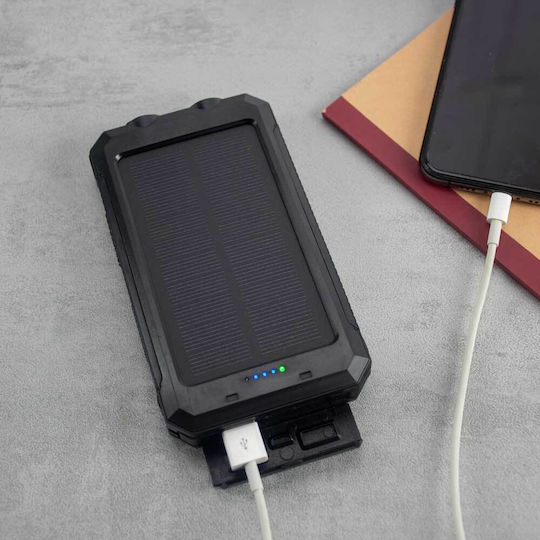 RED5 Ηλιακό Power Bank 10000mAh με Θύρα USB-A Μαύρο