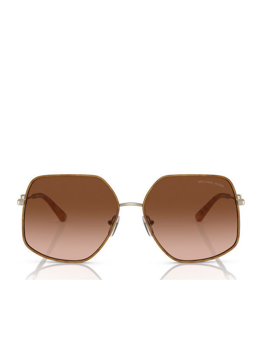 Michael Kors Empire Butterfly Women's Sunglasses with Brown Tartaruga Metal Frame and Brown Gradient Lens