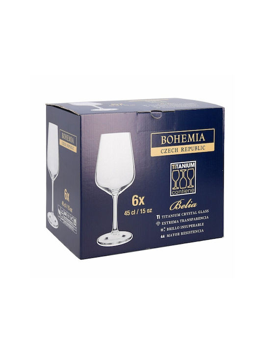 BigBuy Belia Set Gläser für Rotwein aus Glas Mit Stiel 450ml 6Stück