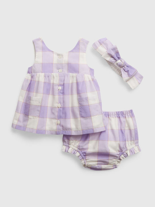 Kids Clothing Set with Shorts with Shorts 3pcs Purple