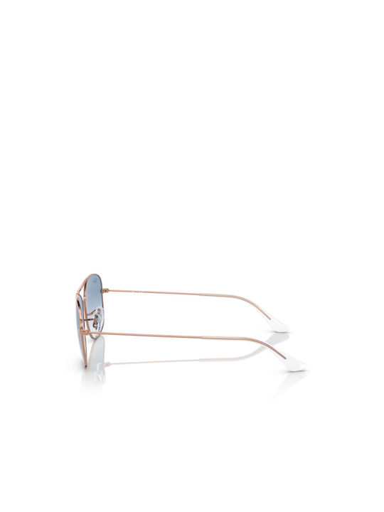 Ray Ban Sunglasses with Rose Gold Metal Frame and Light Blue Gradient Lens RB3799 92023F
