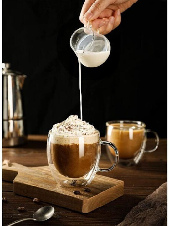 Viosarp Tasse Cappuccino Glas Transparent 75ml