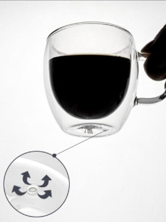 Viosarp Tasse Cappuccino Glas Transparent 75ml
