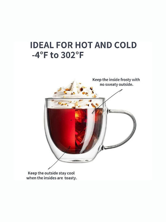Viosarp Tasse Cappuccino Glas Transparent 75ml