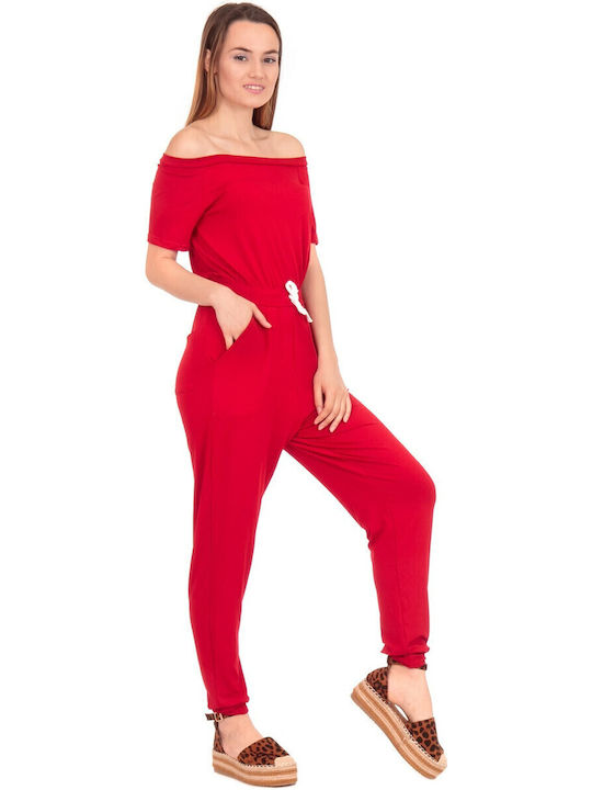 Женска Off-Shoulder Цялостна Форма Червен