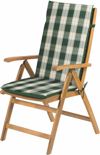 Fieldmann Waterproof Garden Chair Cushion with Backrest Green 70x48cm