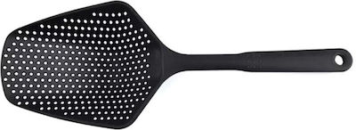 Aria Trade Deep Plastic Colander Pasta Spoon Black 13cm