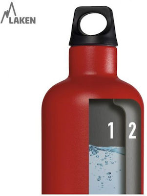 Laken Futura Thermo Narrow Mouth Bottle Thermos Stainless Steel BPA Free Red 500ml with Loop 8-49-018-03