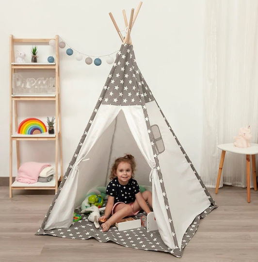 Kiokids Детски шатър Индийски Stars Сив