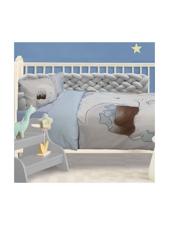 Das Home Baby Sheets Set Crib Cotton Light Blue 125x170cm 3pcs