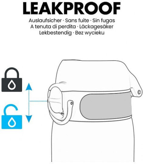 Ion8 Leak Proof Steel Water Bottle Recycelbar Flasche Thermosflasche Rostfreier Stahl BPA Frei 500ml Gray mit Mundstück