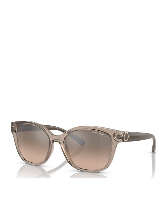 Armani Exchange Women's Sunglasses with Brown Plastic Frame and Brown Gradient Lens