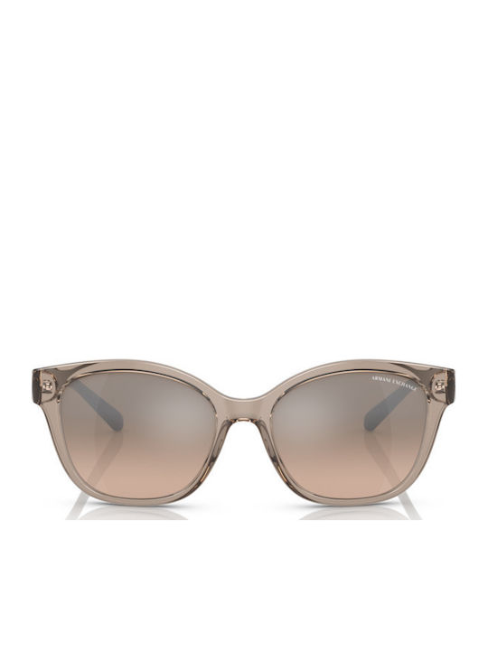 Armani Exchange Women's Sunglasses with Brown Plastic Frame and Brown Gradient Lens