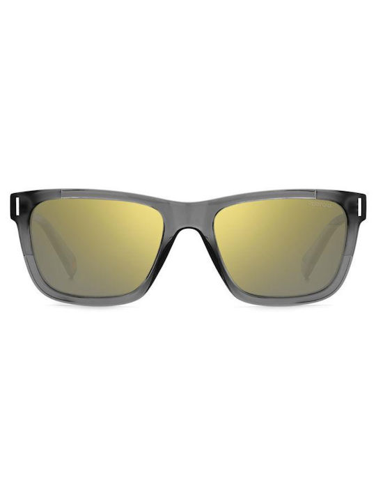 Polaroid Sunglasses with Gray Plastic Frame and Gold Polarized Mirror Lens PLD6186/S KB7/LM