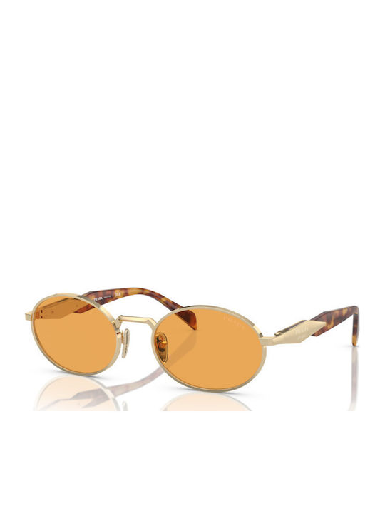 Prada Unisex Sunglasses with Gold Metal Frame and Orange Lens PR65ZS ZVN02Z