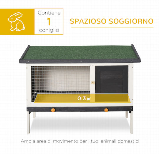 Pawhut D51-141 Wooden Cage for Rabbits 90x45x65cm