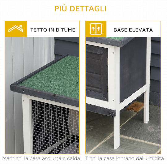 Pawhut D51-141 Wooden Cage for Rabbits 90x45x65cm