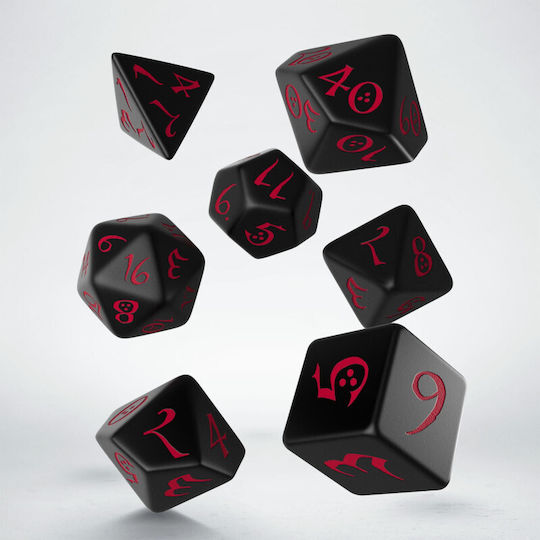 Q Workshop Classic Dice Black/Red (7) QWOCLE06