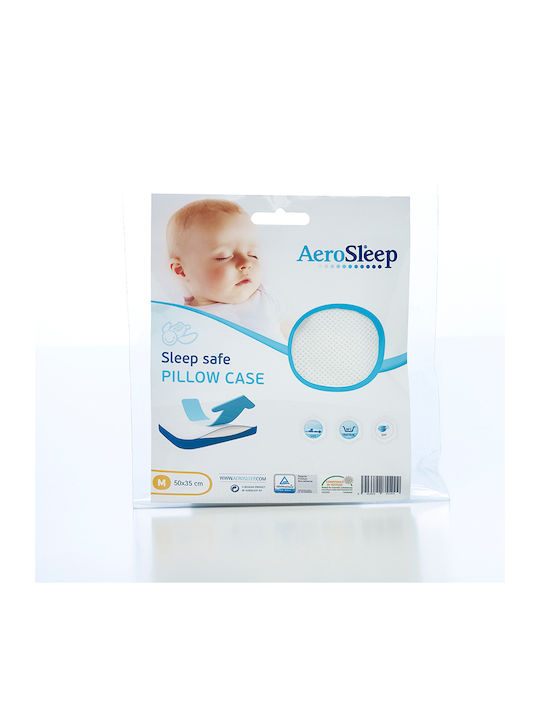 Aerosleep Βρεφική Μαξιλαροθήκη Λευκή 50x35εκ.