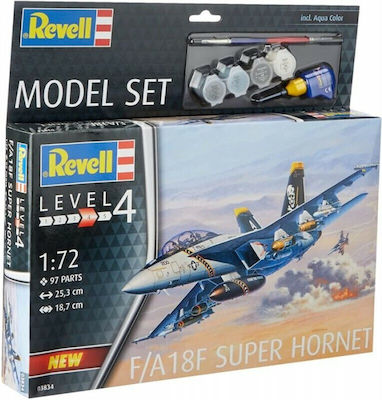 Revell Φιγούρα Μοντελισμού Αεροπλάνο F/A-18F Super Hornet 97 Κομματιών σε Κλίμακα 1:72 με Κόλλα και Χρώματα 25.3x18.7εκ.