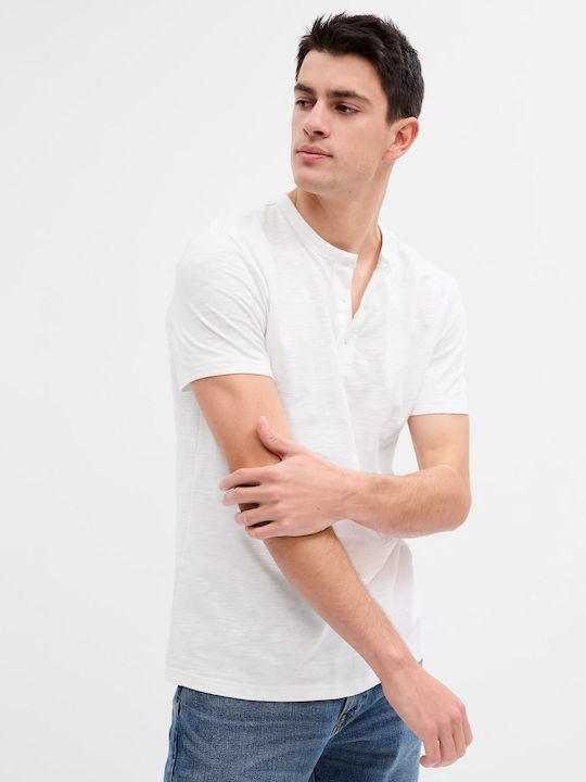 GAP Men's T-shirt with Buttons White