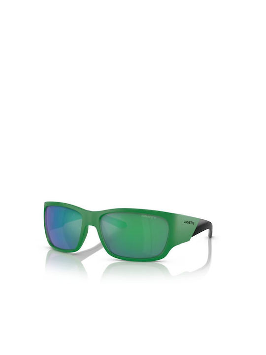 Arnette Men's Sunglasses with Green Plastic Frame and Green Mirror Lens AN4324 2878