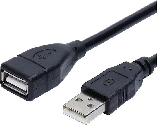 Tele USB 2.0 Кабел USB-A мъжки - USB-A женски Черен 1м CRT-103/USB