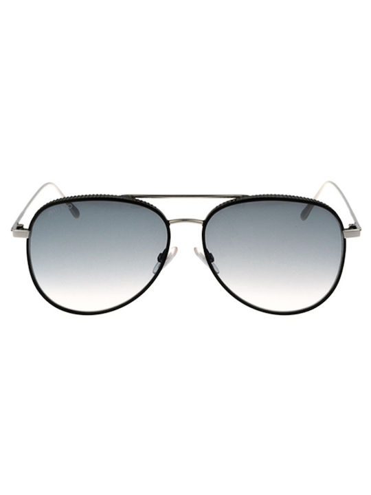 Jimmy Choo Women's Sunglasses with Blue Metallic Frame and Black Lenses