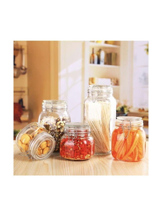 Viosarp Vase General Use with Airtight Lid Glass Transparent 500ml