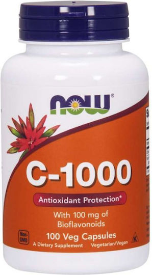 Now Foods C-1000 With Bioflavonoids Vitamin for Immune System Boost, Skin & Antioxidant Action 1000mg 100 veg. caps