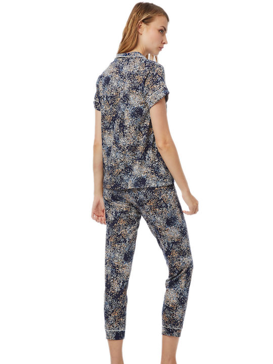 Minerva Splash Set Summer Women's Pajamas Blue