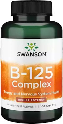 Swanson B-125 Complex Vitamin für die Gesundheit des Nervensystems 100 Registerkarten