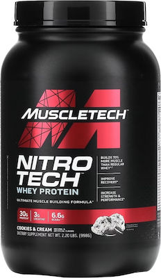 MuscleTech Performance Series Nitrotech Molkenprotein mit Geschmack Kekse und Sahne 998gr