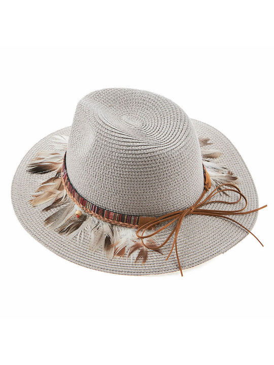 Verde Frauen Korbweide Hut Fedora Gray