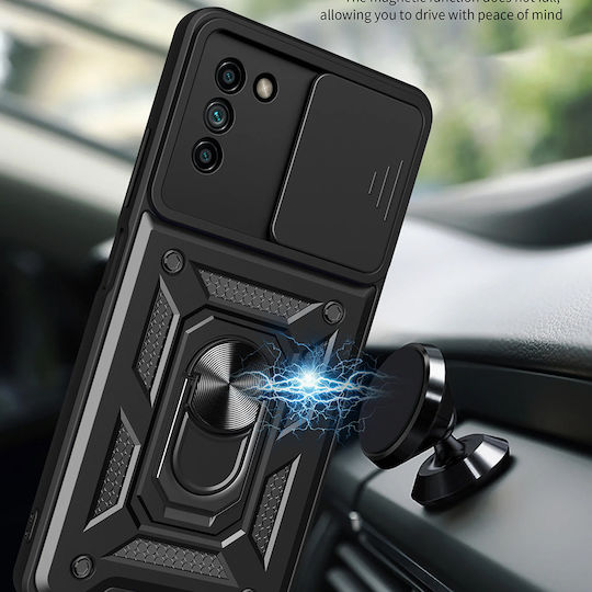 Techsuit Camshield Umschlag Rückseite Kunststoff / Silikon Schwarz (Nokia G11 / G21)