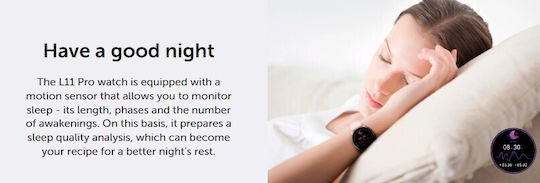Kieslect L11 Pro 46mm Smartwatch με Παλμογράφο (Ροζ)