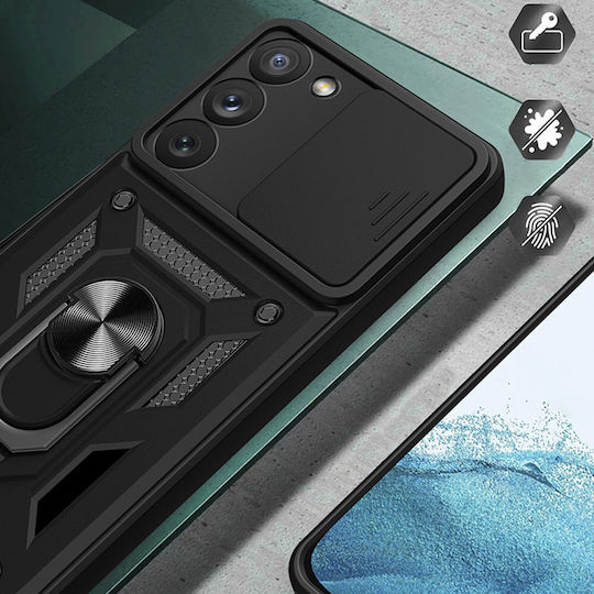 Techsuit CamShield Series Umschlag Rückseite Kunststoff / Silikon Schwarz (Galaxy S22 5G)