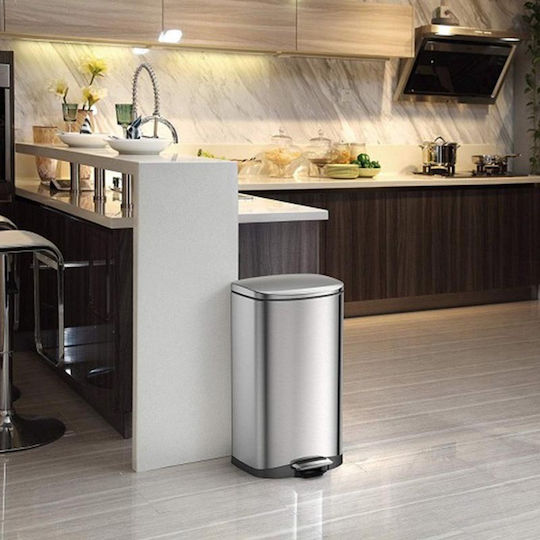 Vesta Waste Bin from Stainless Steel with Pedal 30lt Inox Matte