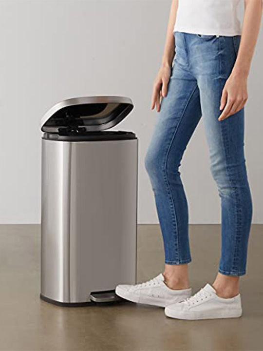 Vesta Waste Bin Waste made of Stainless Steel with Pedal INOX Μatte 30lt 1pcs