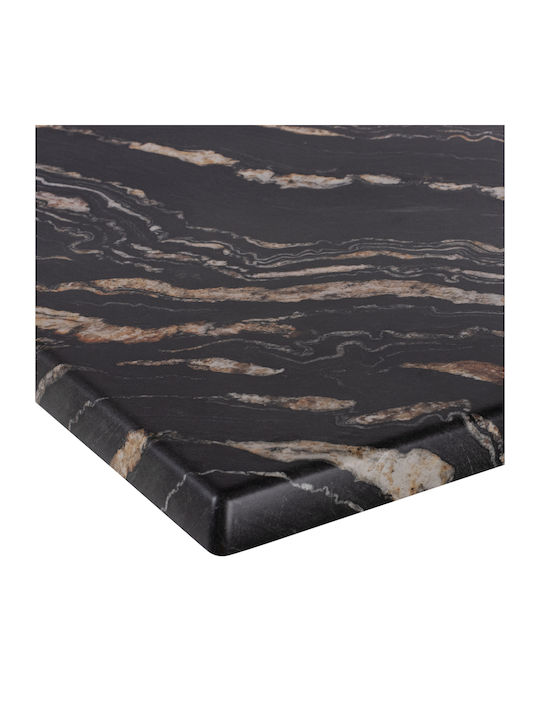 HomeMarkt Square Table Surface Werzalit in Black Color 80x80x3.5cm HM5231.15 1pcs