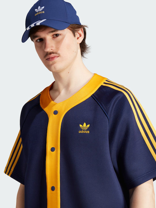 Adicolor Classics+ Tricou pentru bărbați cu mâneci scurte cu butoane Albastru marin