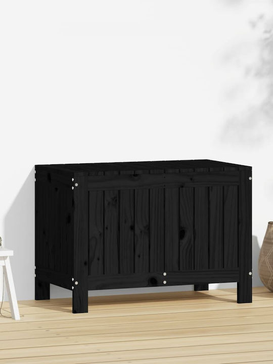 vidaXL Wooden Outdoor Storage Box Black 76x42.5x54cm