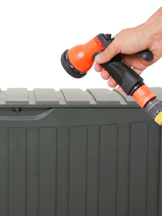 vidaXL Außenlagerbox aus Polypropylen 340Es Schwarz L118xB53xH57cm