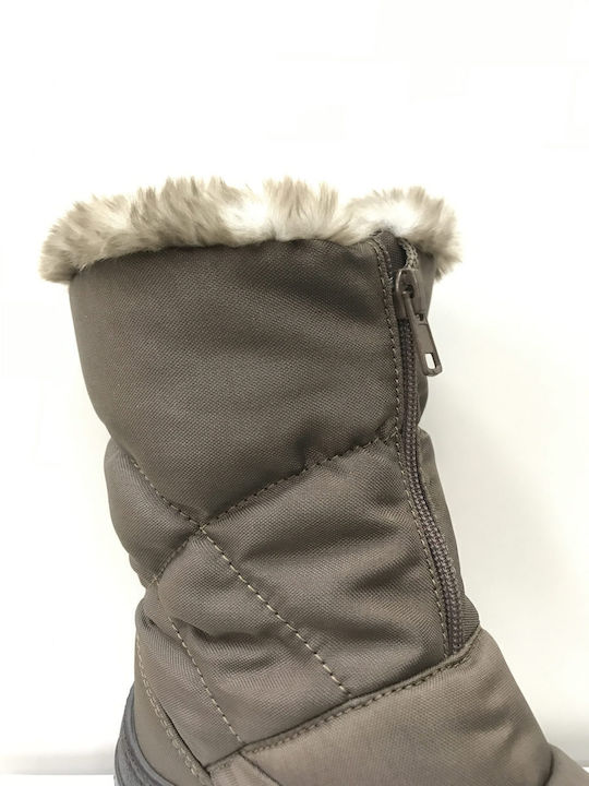 Women's Snow Boots with Fur Brown