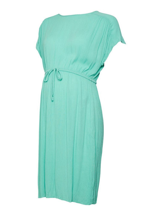 Summer Short Sleeve Maternity Mini Dress Green