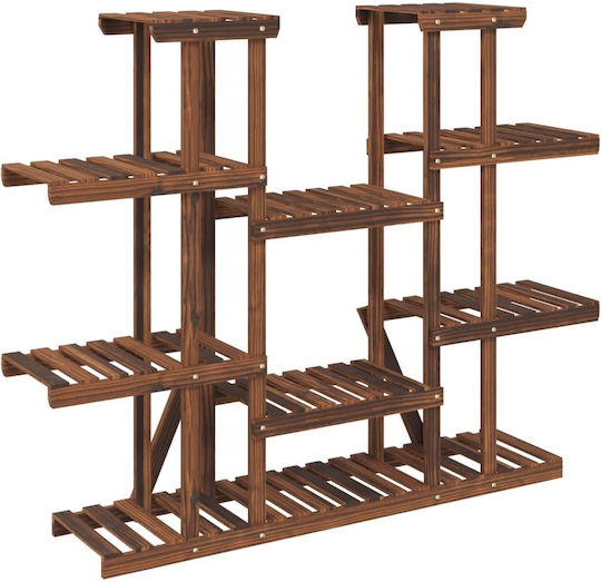 vidaXL Ραφιέρα Γλάστρας Ξύλινη Καφέ 110x25x110.5εκ.